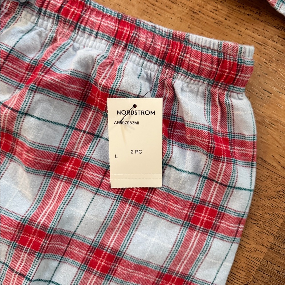 Flannel Short Sleeve Shirt And Short Sleep Set - Picture 7 of 7